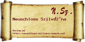 Neuschloss Szilvána névjegykártya